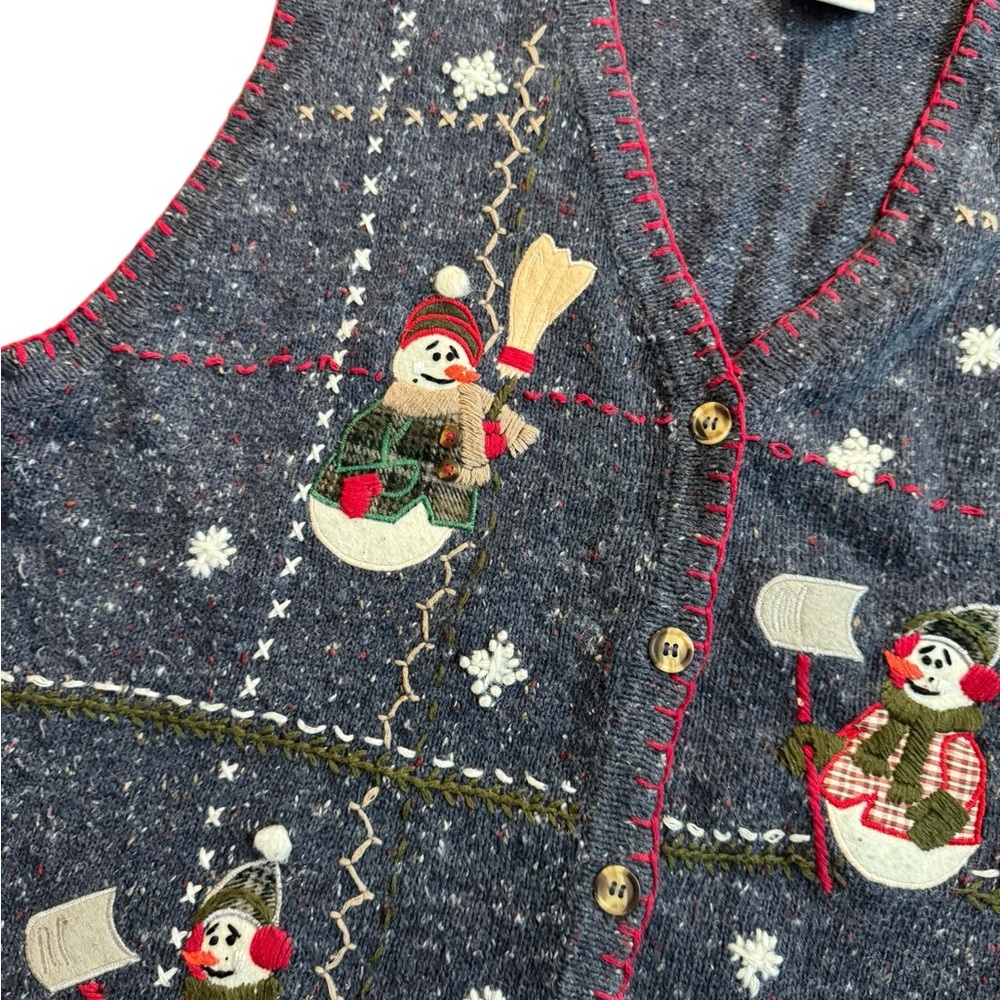 Vintage Victoria Jones Angora Blend Sweater Vest 3X Christmas  Prairie Cottage - Picture 5 of 11